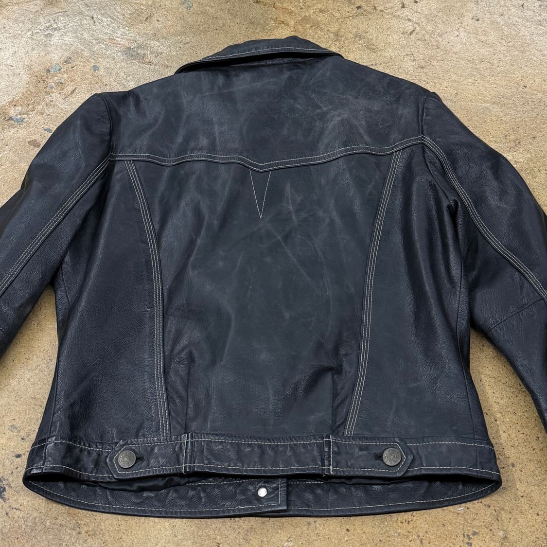 [정품/M] 캘빈클라인 블랙 가죽 자켓 b10 상품이미지4