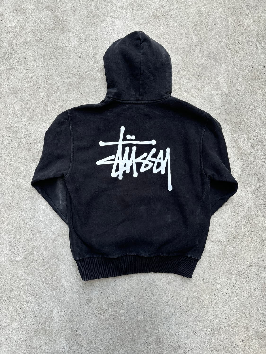 스투시 블랙 백로고 후드티 상품이미지6