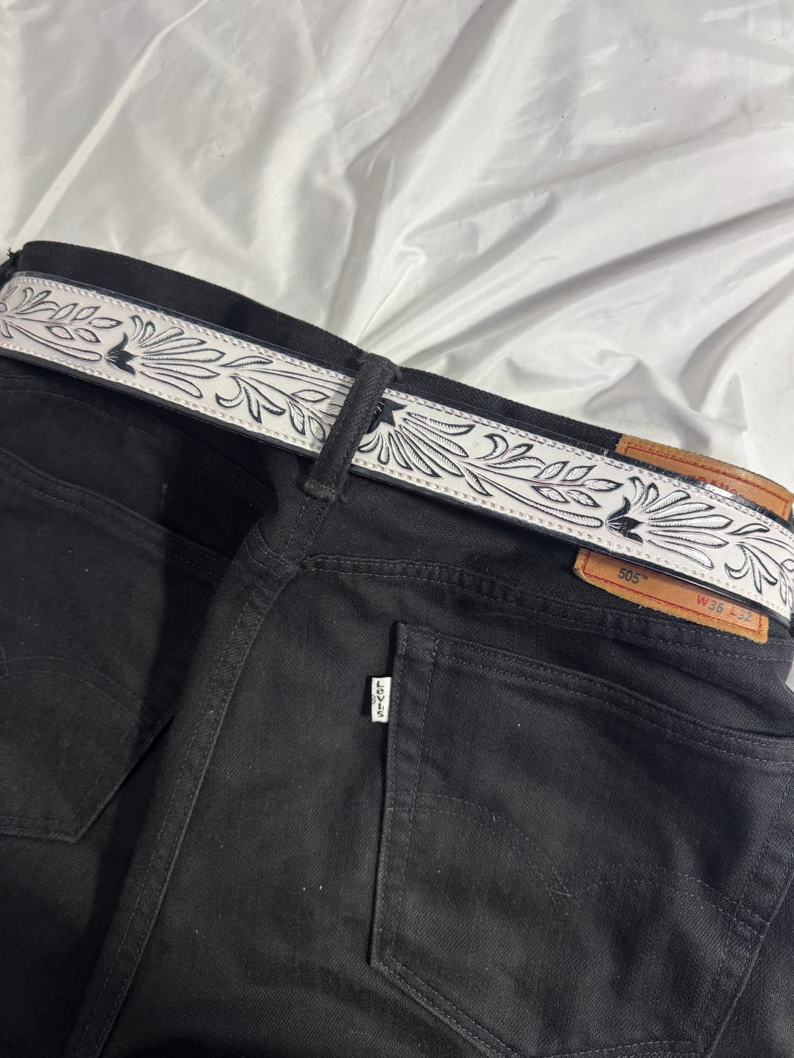 ROPE 웨스턴 플로럴 툴링 하트 버클 레더 벨트 y2k 상품이미지3