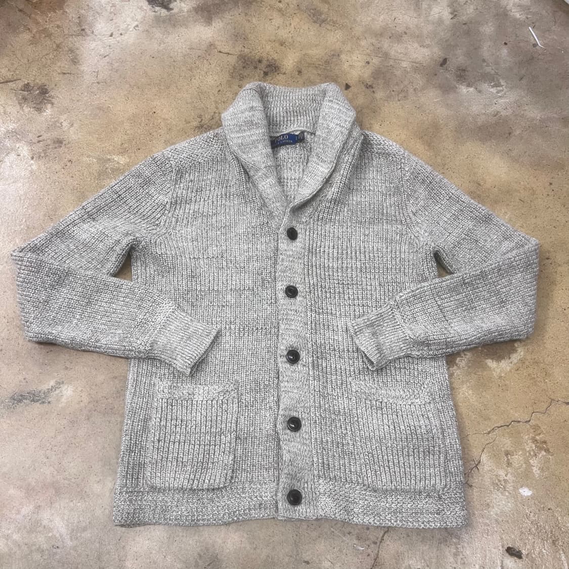 폴로 랄프로렌 베이지 카라 니트 가디건  상품이미지2