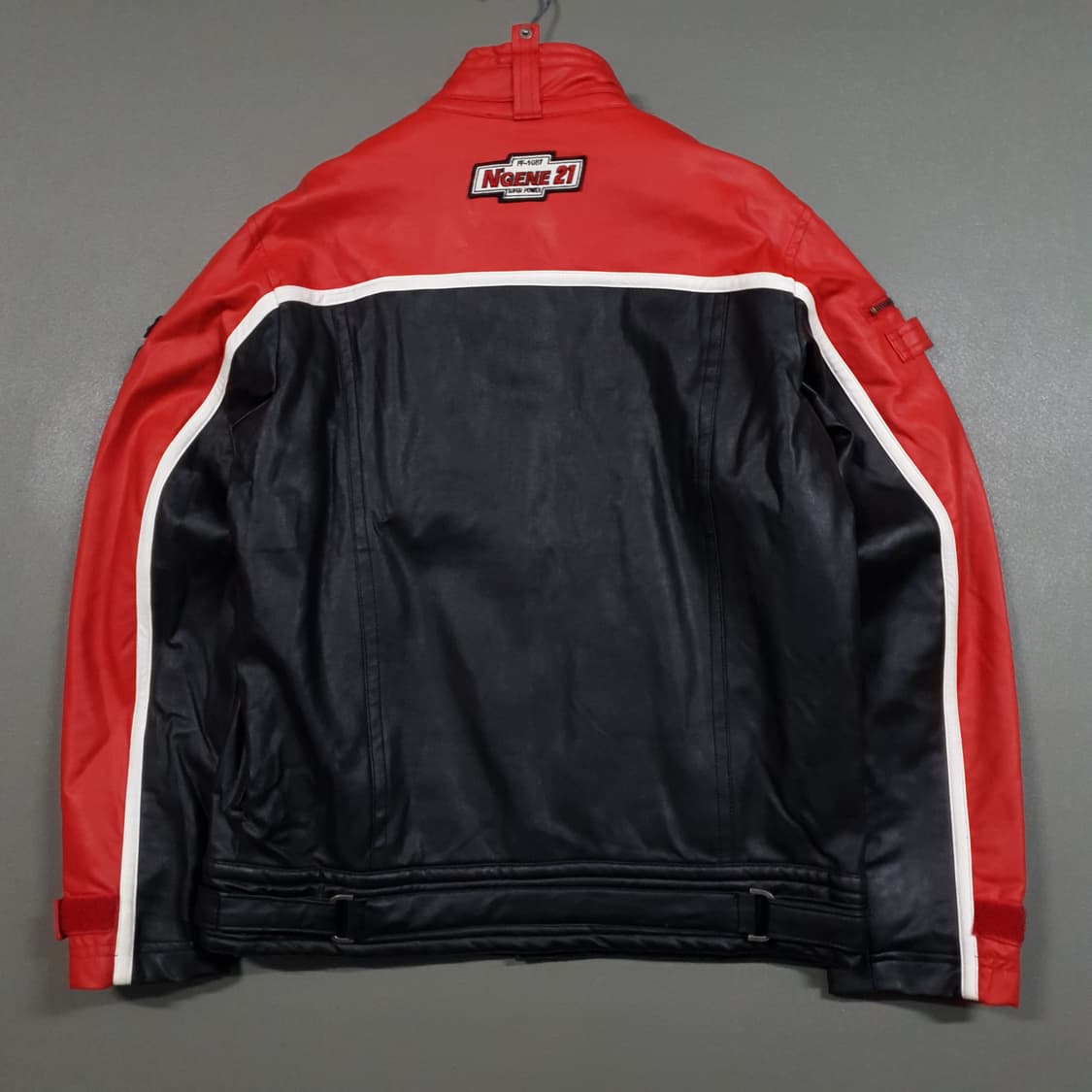M (95) N'GENE 엔진 지퍼 포켓 패치 가죽 레더 레이싱 자켓 상품이미지10