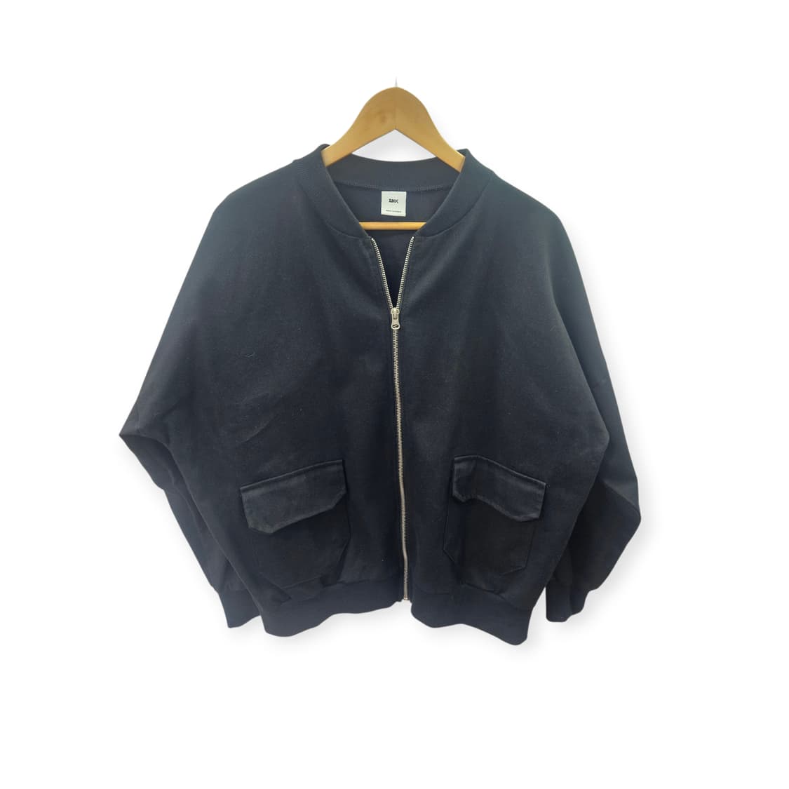 INK 블랙 루즈핏 크롭 집업 자켓 상품이미지1