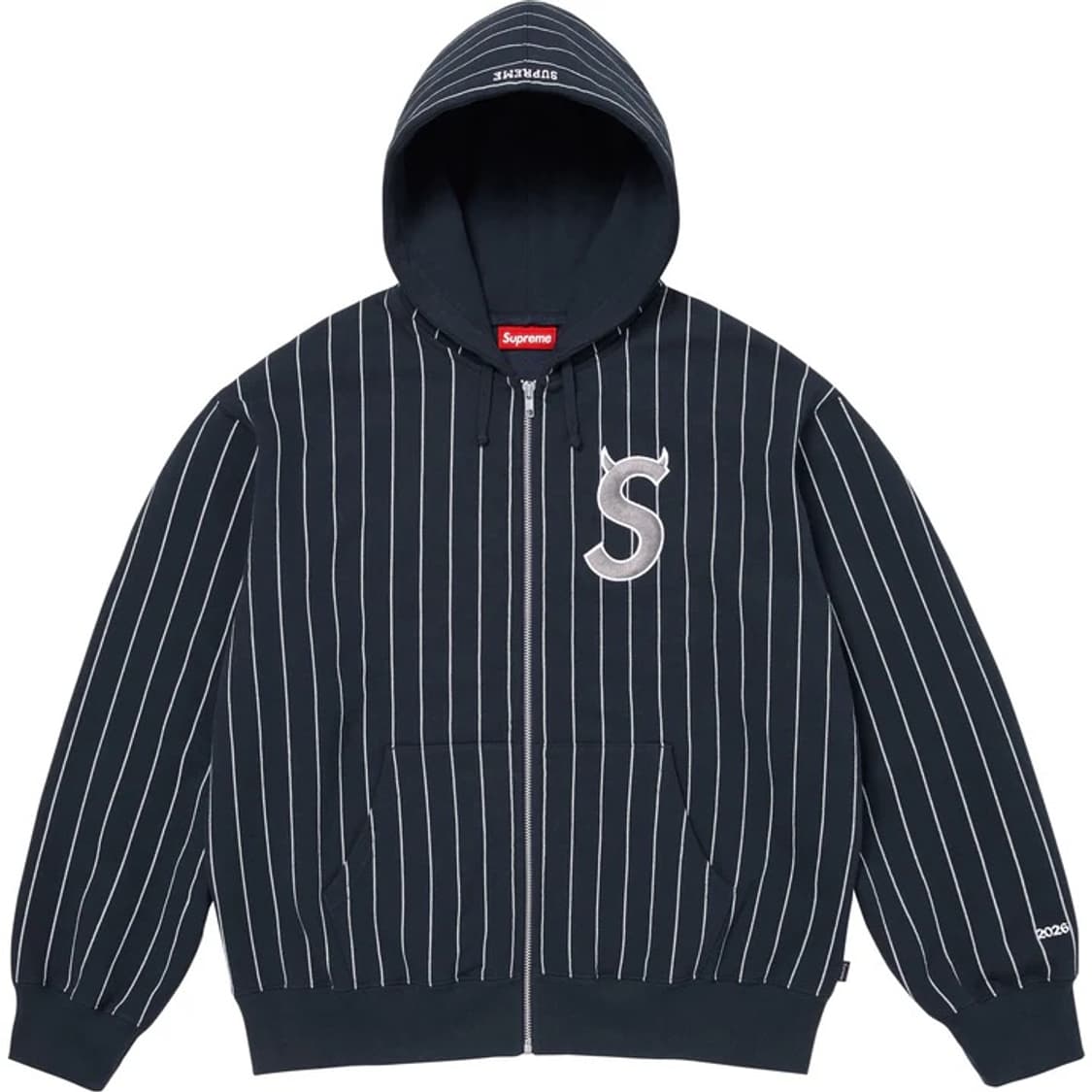 슈프림 데빌 S 로고 집업 후드 스웨트셔츠 스트라이프 - 26SS 상품이미지1