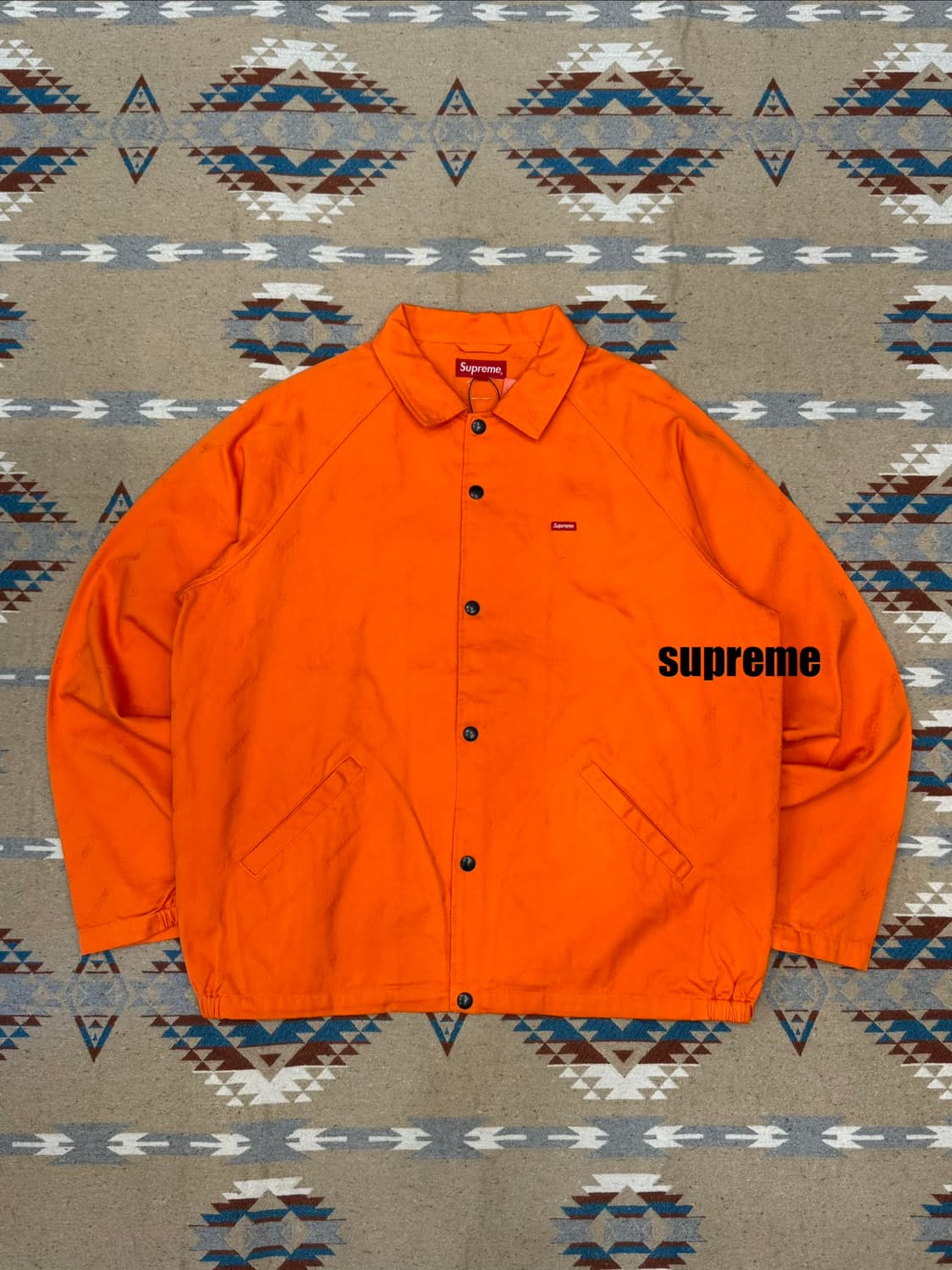 [M] 슈프림 스냅 프런트 자카드 로고 트윌 자켓 상품이미지1