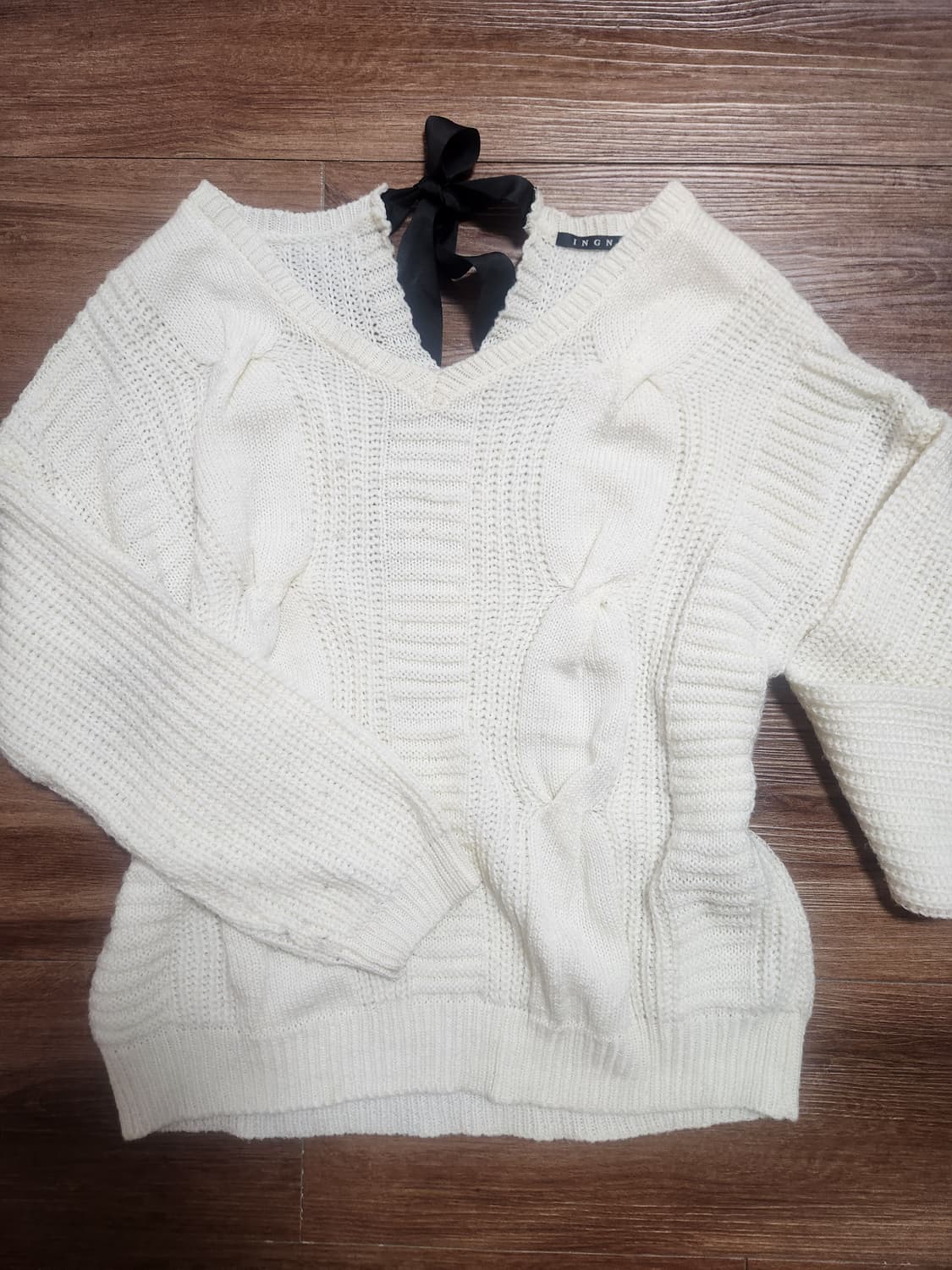 잉그니 히메갸루깔 리본 니트 상품이미지1