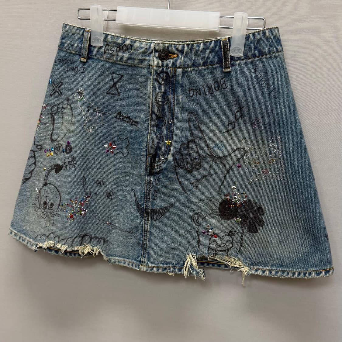 발렌시아가 그래피티 디스트로이드 크리스탈 데님 스커트 ( 28 ) 상품이미지3