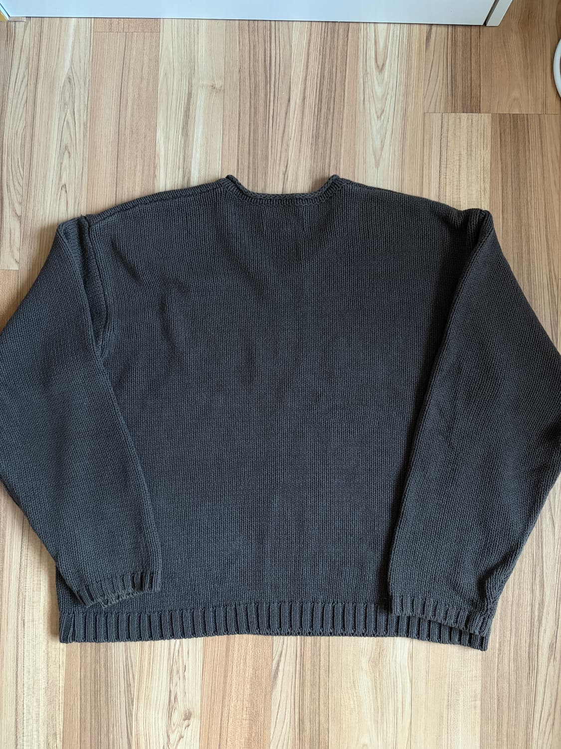 스투시 브이넥 자수로고 니트 스웨터 브라운 L 상품이미지4