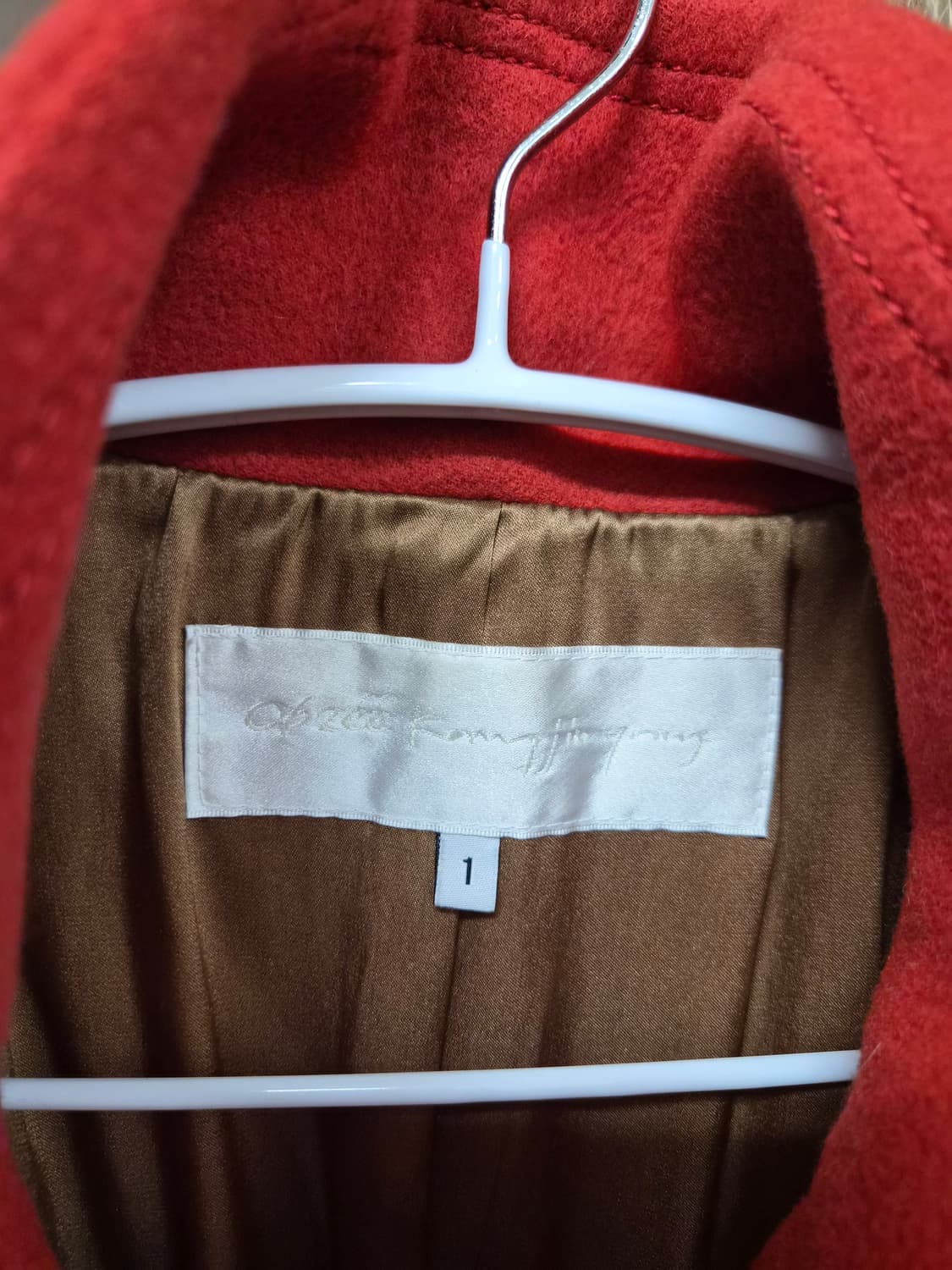 오브제 오렌지다홍 핸드메이드 코트 상품이미지2