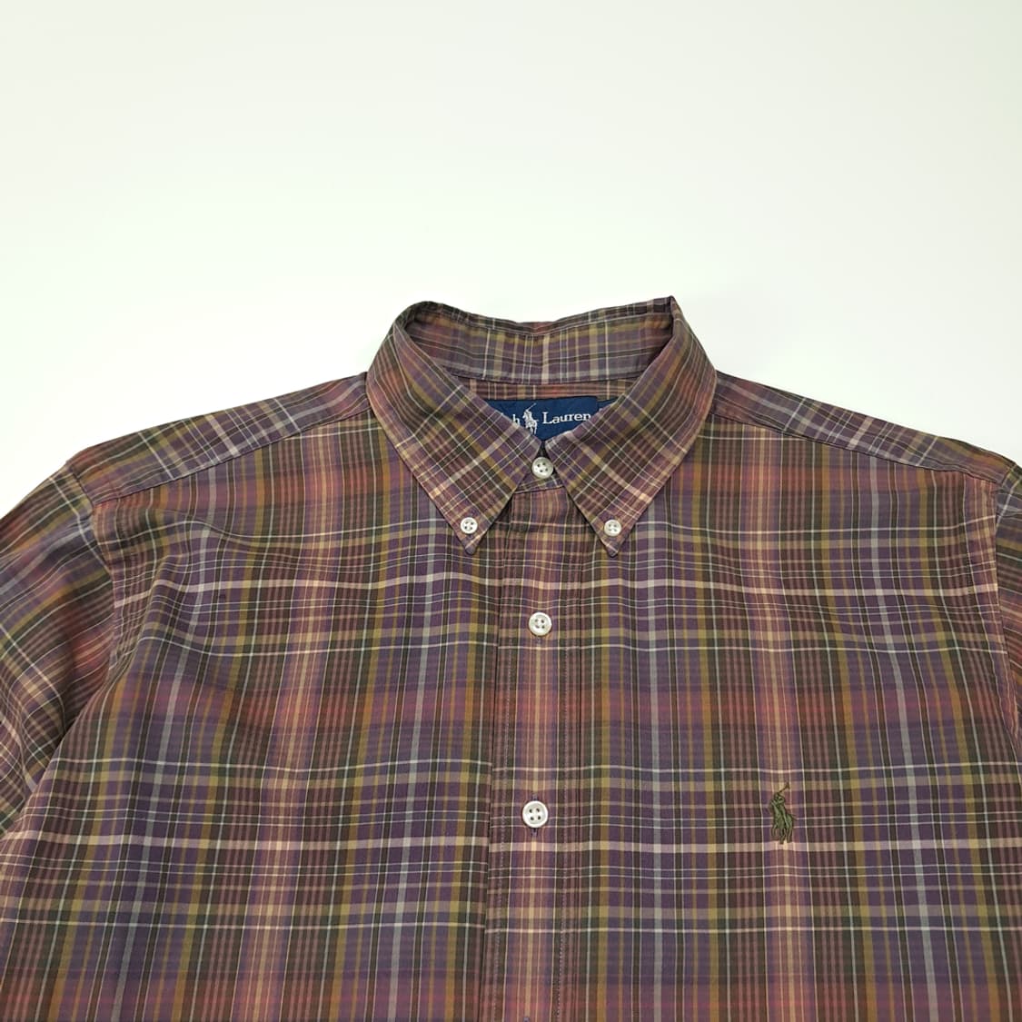 CL725 L 폴로 00s 버튼다운 퍼플레드 마드라스체크 셔츠 남방 상품이미지2