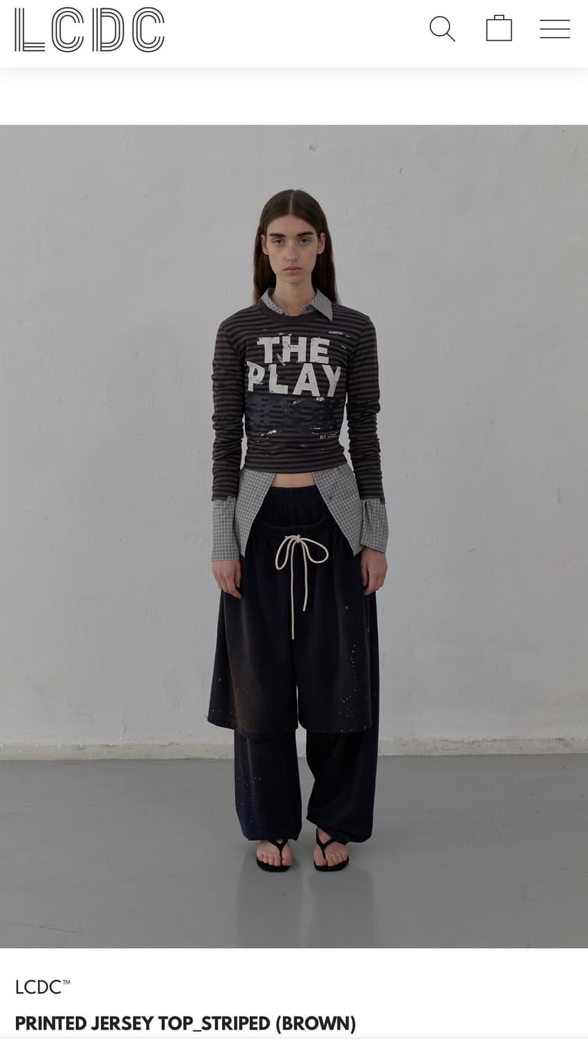 LCDC TM printed jersey top striped 상품이미지2