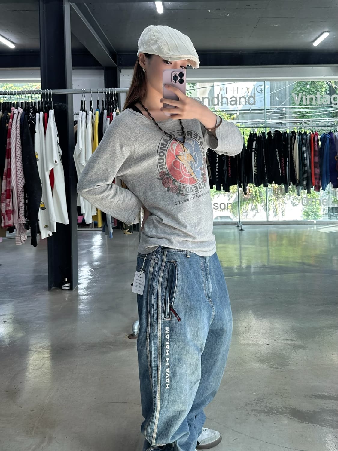 히스테릭글래머 퍽베어 백프린팅 롱슬리브 상품이미지2
