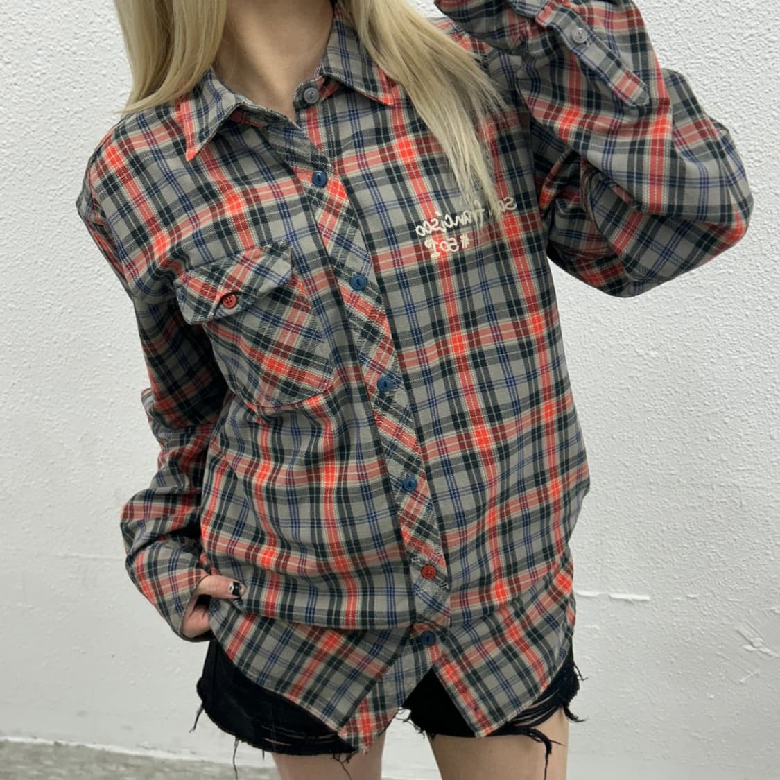 리바이스 사이드 포켓 잔체크 셔츠 L 상품이미지1