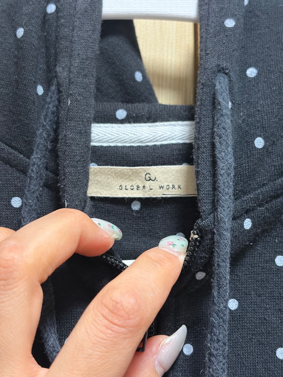 global work 모리걸 도트 후드집업 하구미 스즈코 상품이미지4