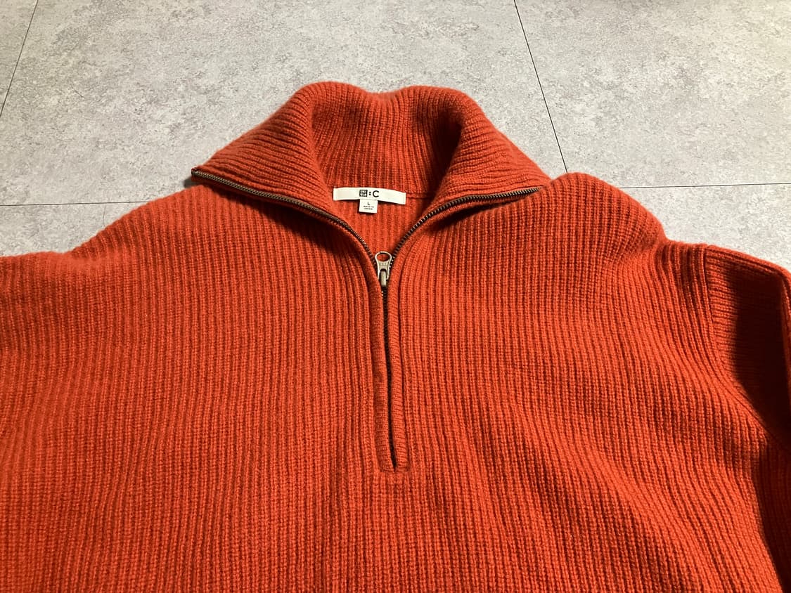 유니클로C 프리미엄 램스울 하프집업 니트 스웨터 상품이미지3