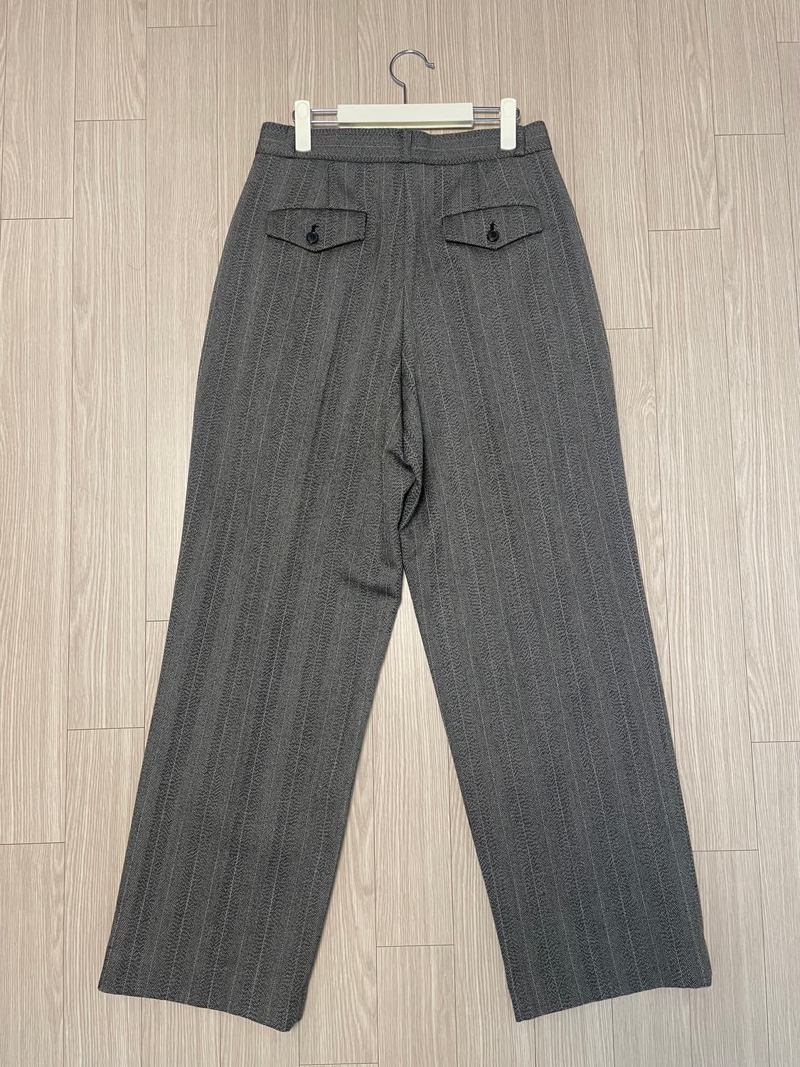 렉토 브로큰 헤링본 투턱 와이드핏 팬츠 s 상품이미지3