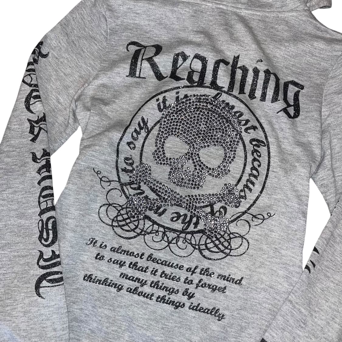 해골 큐빅 글리터 프린팅 후드집업 y2k펑크갸루 상품이미지2