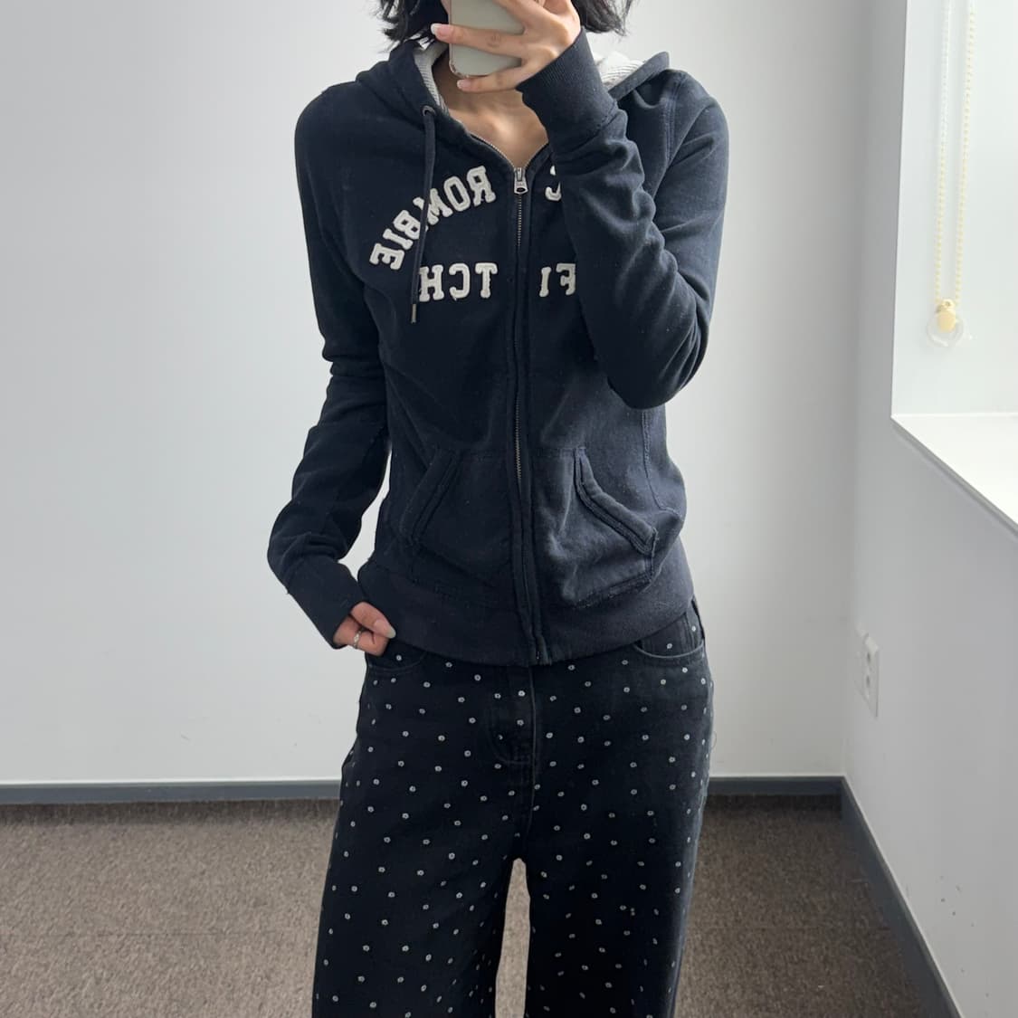 Abercrombie 아베크롬비 아치로고 네이비 후드집업  상품이미지2