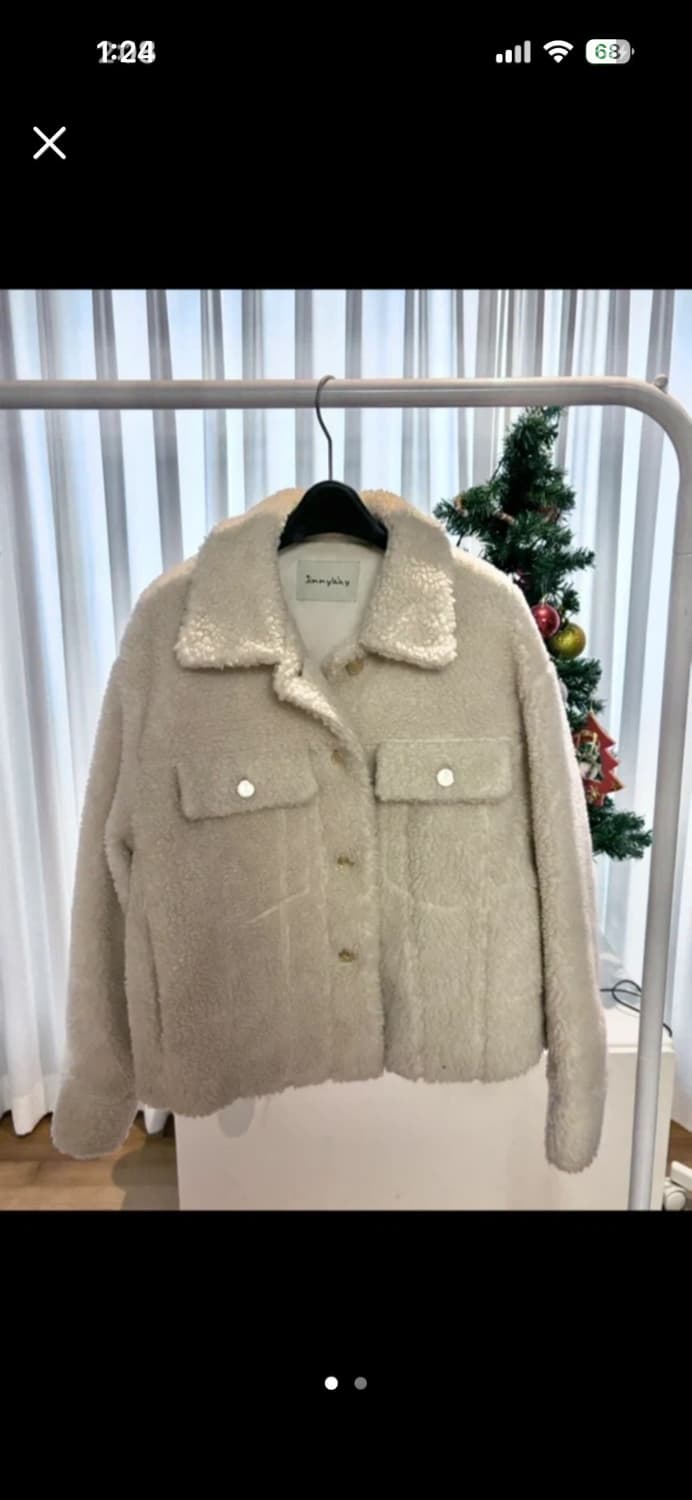 뽀글 털 자켓 아이보리 상품이미지1