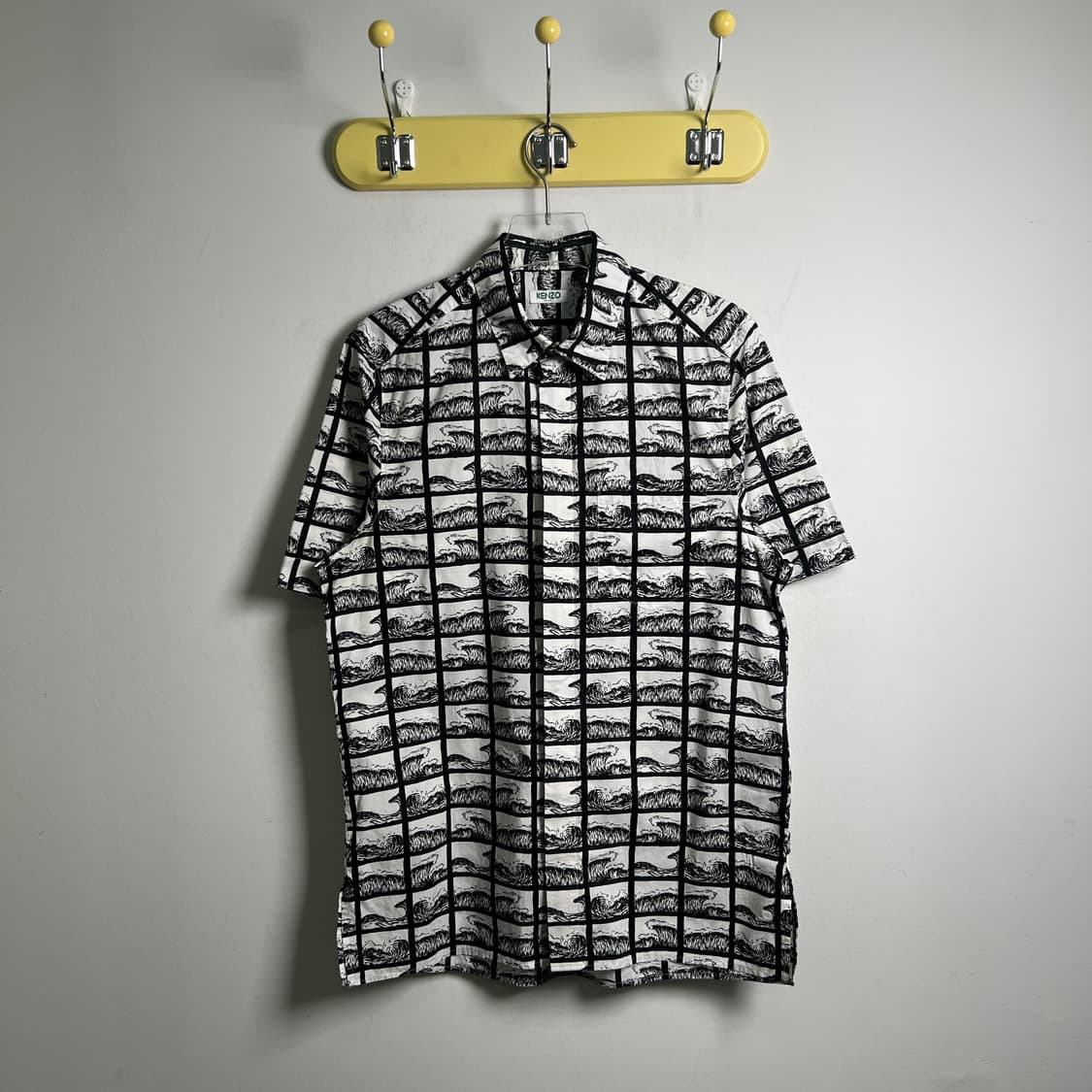 14ss Kenzo 겐조 스퀘어 웨이브 반팔 셔츠 S 상품이미지2
