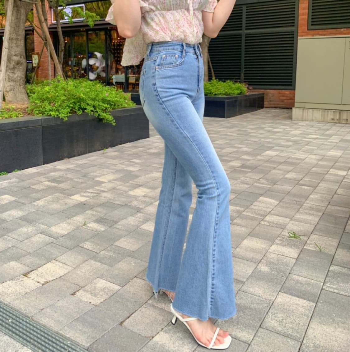 워너비뮤즈 하이웨스트 롱 부츠컷 데님 팬츠/나팔 청바지 상품이미지4