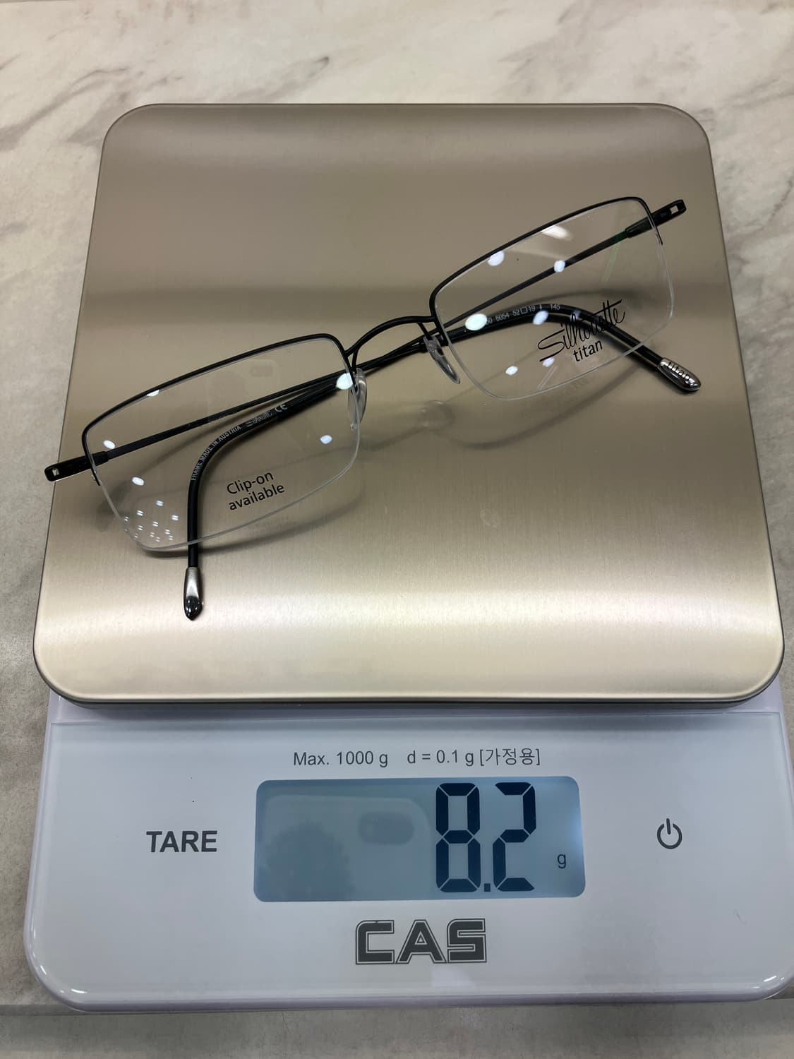 B43 실루엣 Silhouette 초경량 블랙 스퀘어 반무테 안경 상품이미지10