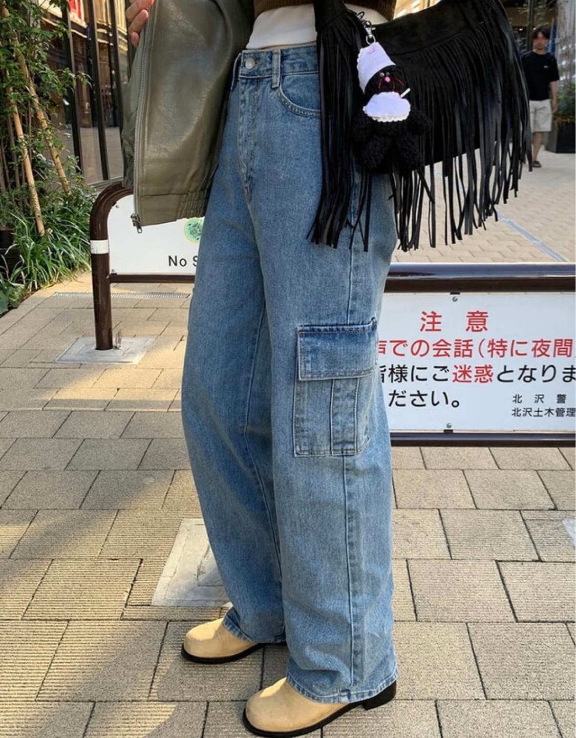 트렌디어패럴 카고와이드데님m 새상품 상품이미지1