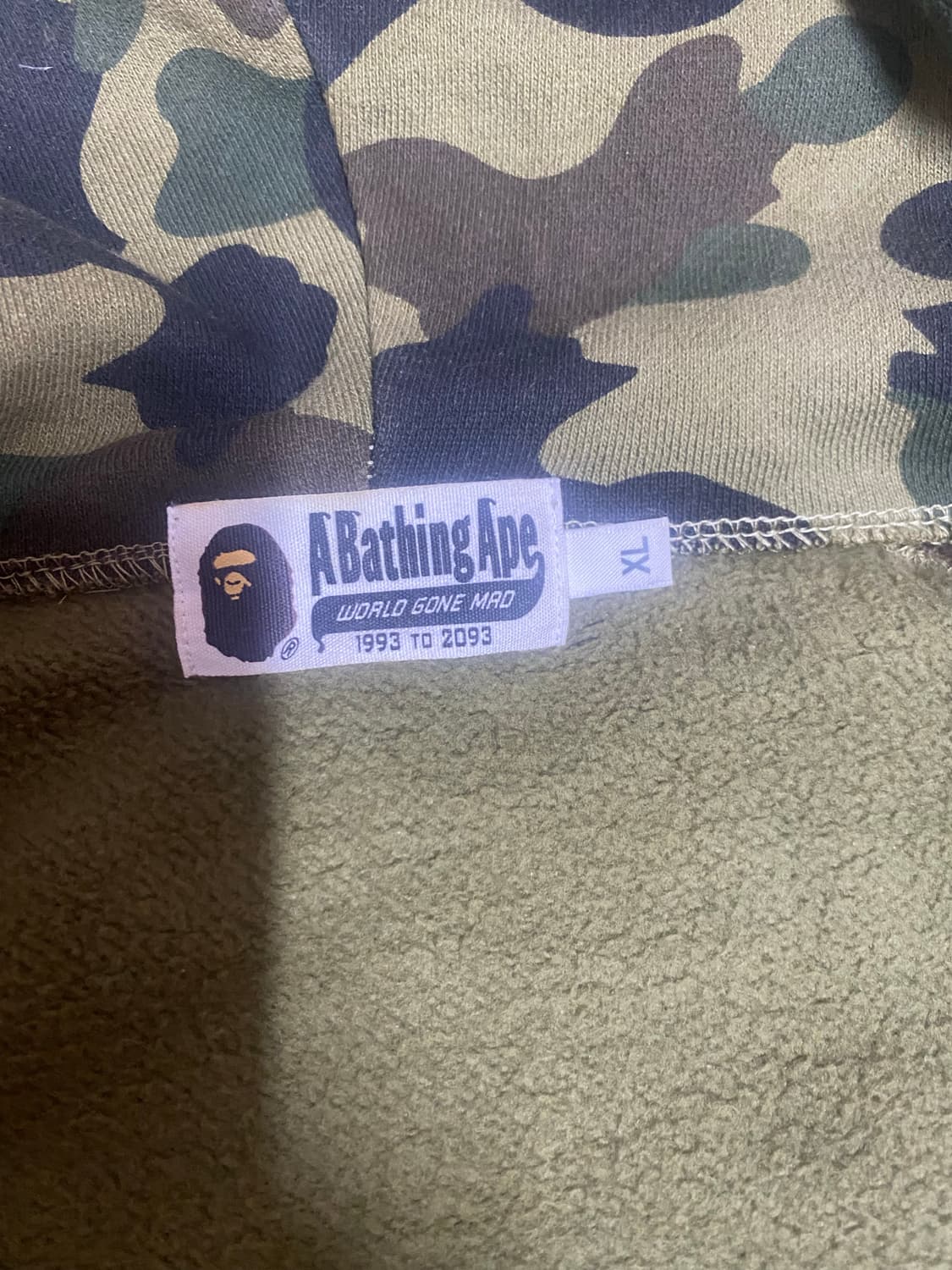 베이프 1ST 카모 크레이지 컬리지 후드집업 상품이미지6