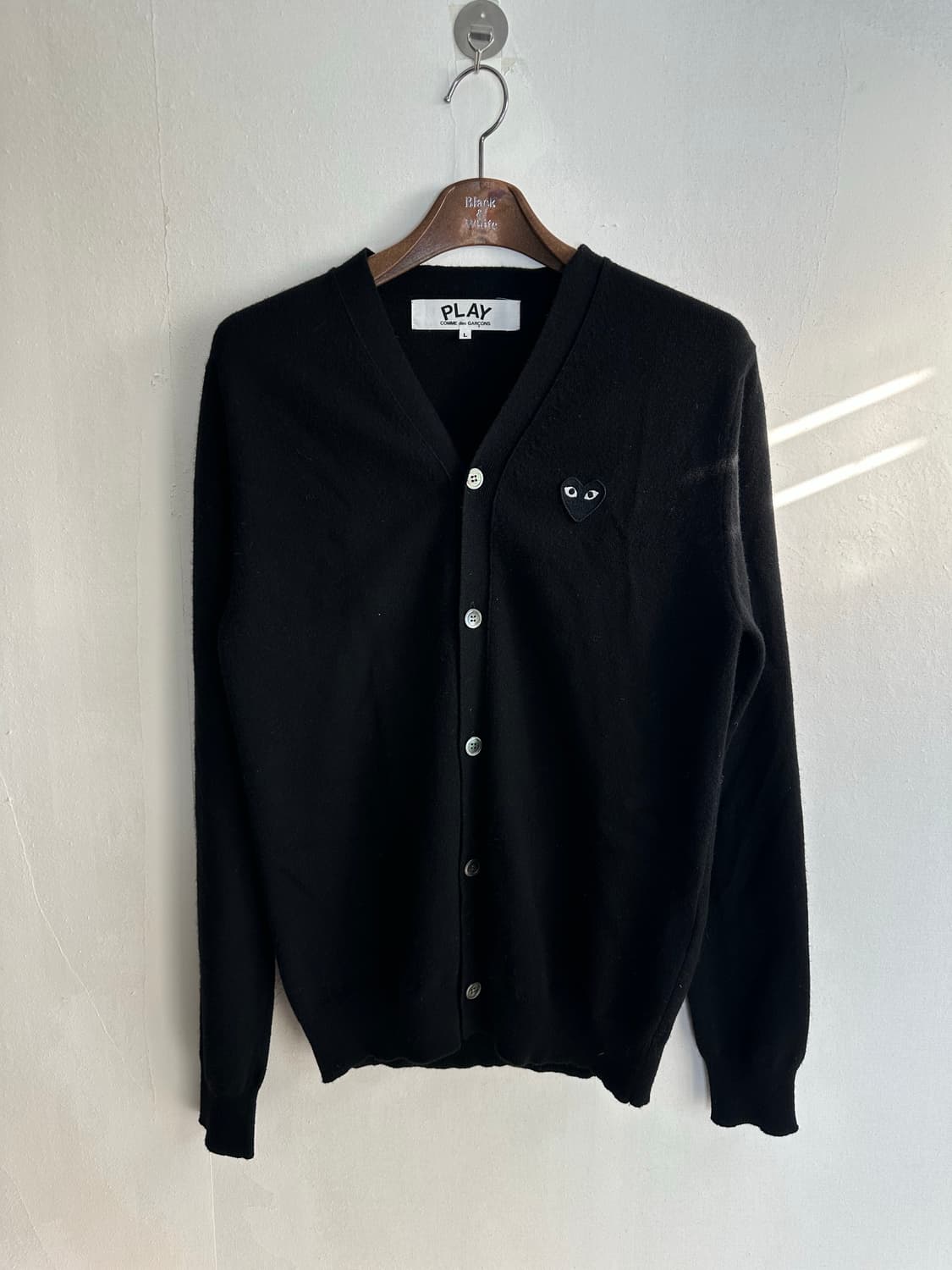 꼼데가르송 블랙 하트 가디건 (100-105) 정품 상품이미지1