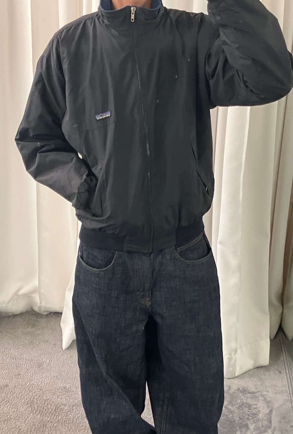 파타고니아 블랙 쉘드 신칠라 봄버 자켓 M 상품이미지6