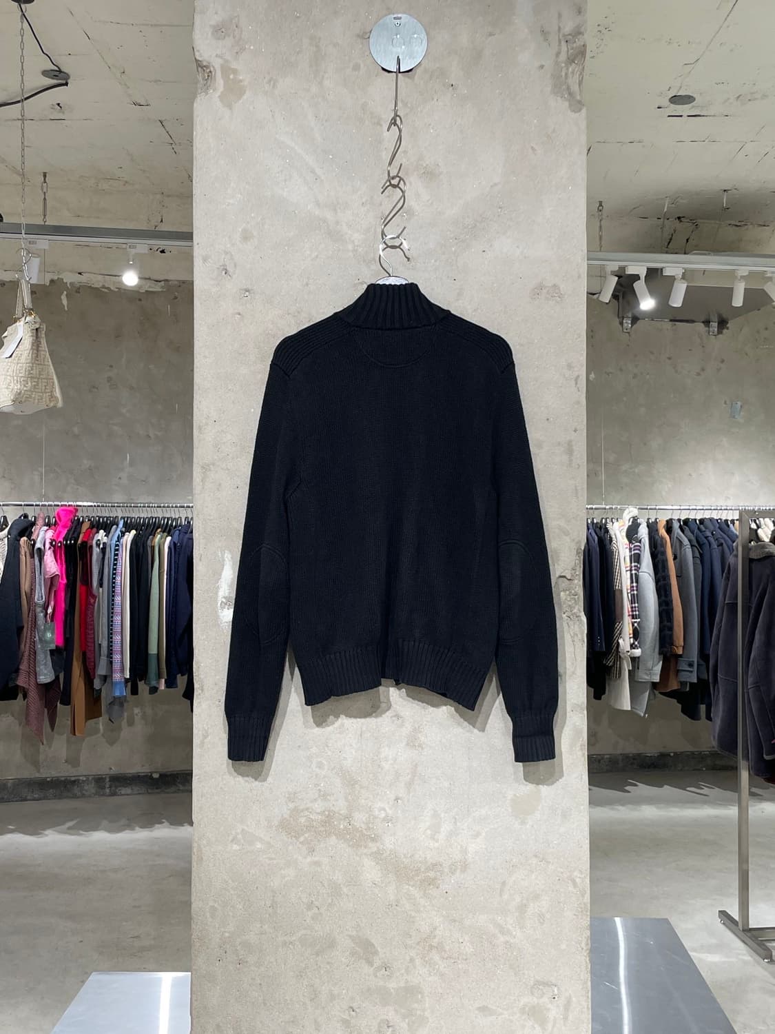 폴로 랄프로렌 블랙 빅 레드포니 투 웨이 집업 니트 자켓 상품이미지6