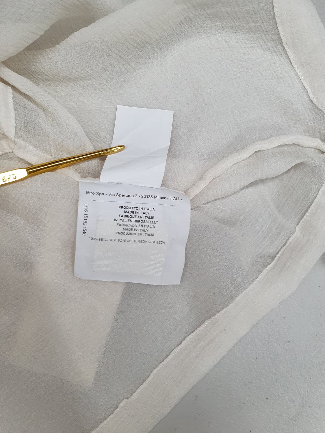 ETRO 에트로  실크 드로스트링 셔링 블라우스 40사이즈 상품이미지6