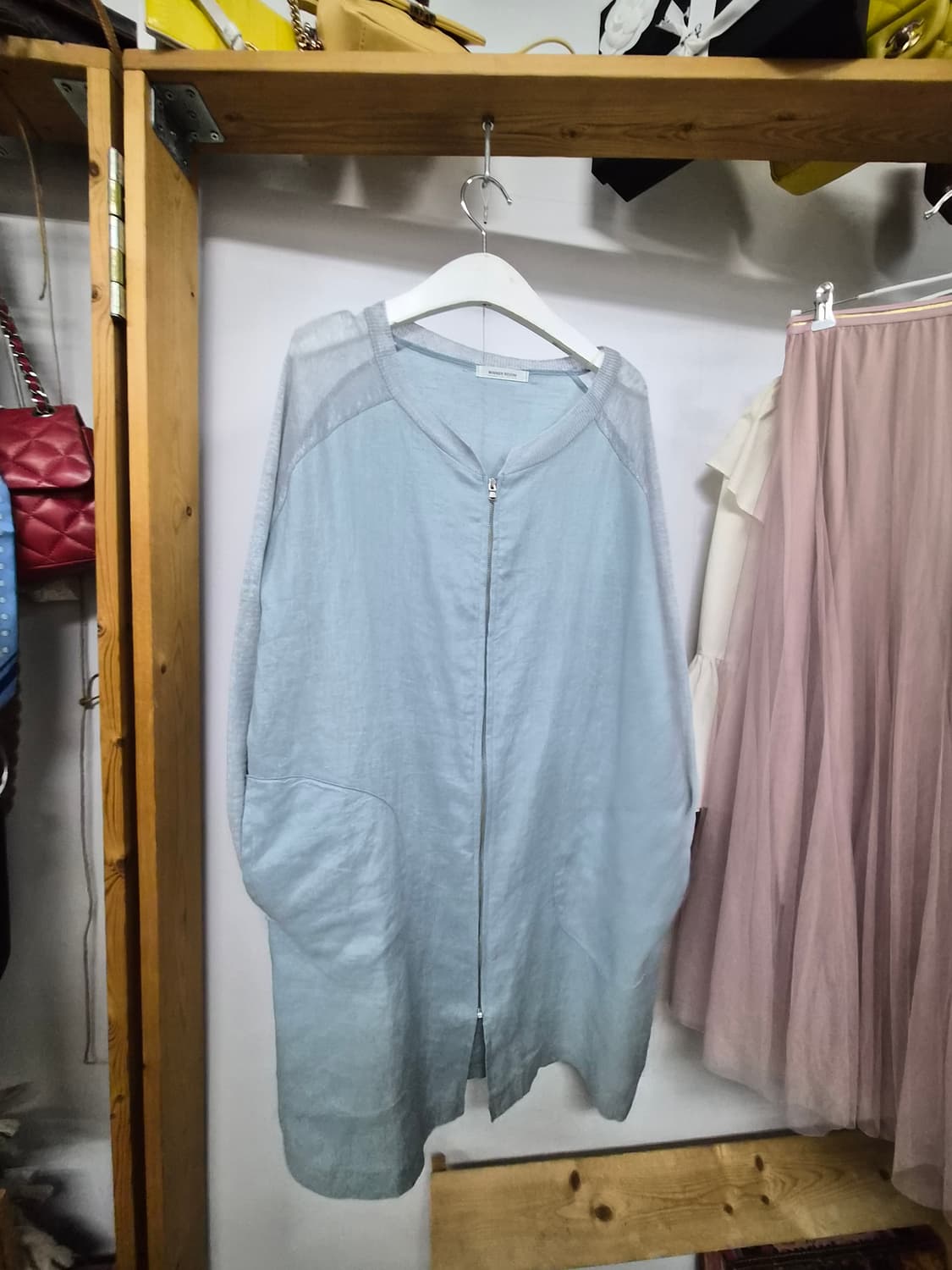 린넨 집업 롱 가디건 상품이미지2