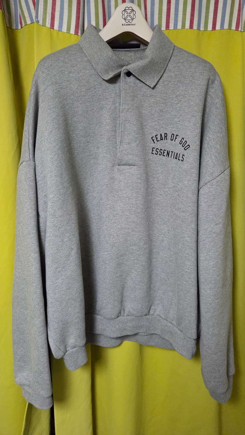 Essentials(에센셜) 카라 스웨트셔츠 회색 상품이미지3