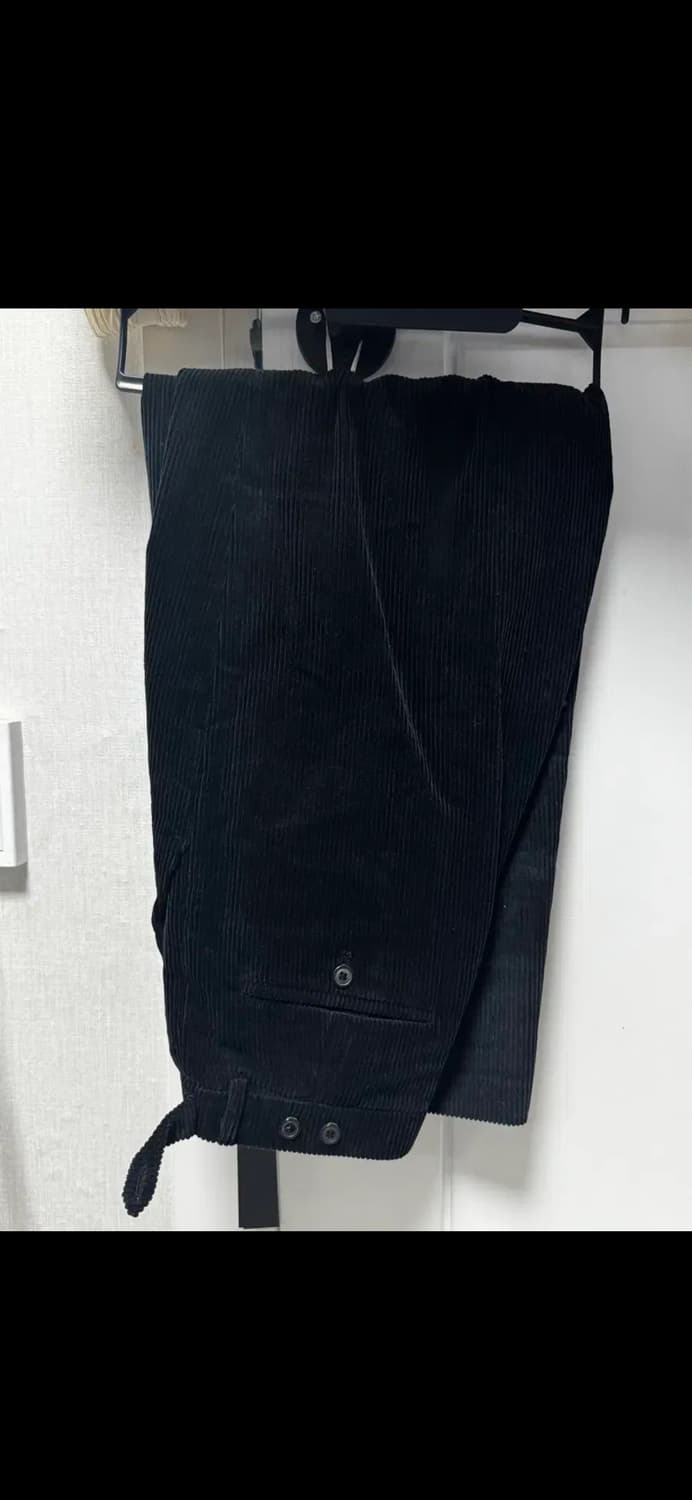 무료배송) 노이어 코듀로이 원 턱 와이드 팬츠 블랙 48 size 상품이미지1