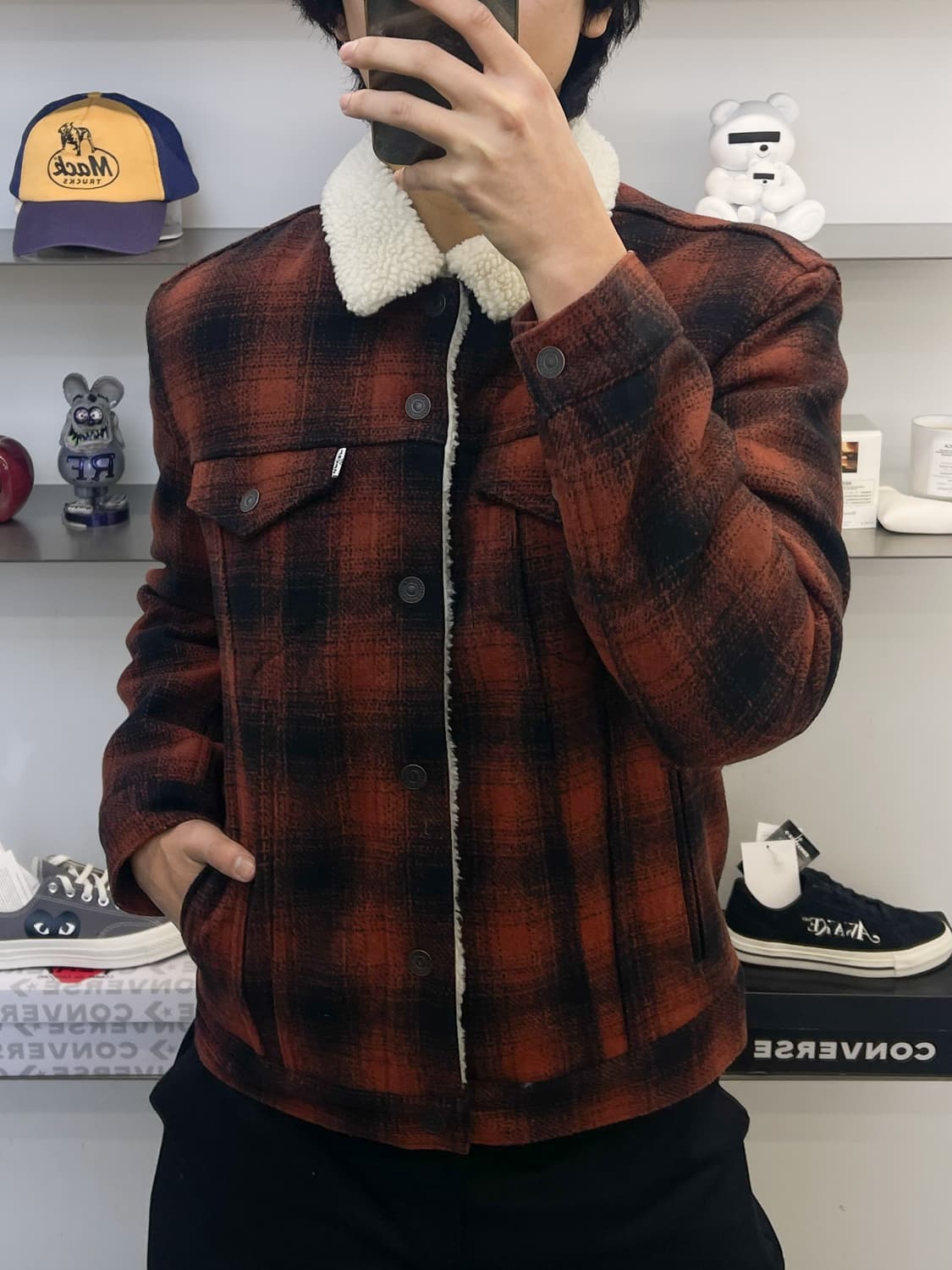 리바이스 타탄 체크 쉐르파 트러커 자켓 상품이미지2