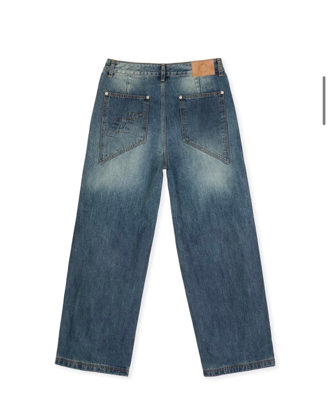 마뗑킴 x 피치스 코팅 워시드 데님 팬츠 블루 상품이미지3