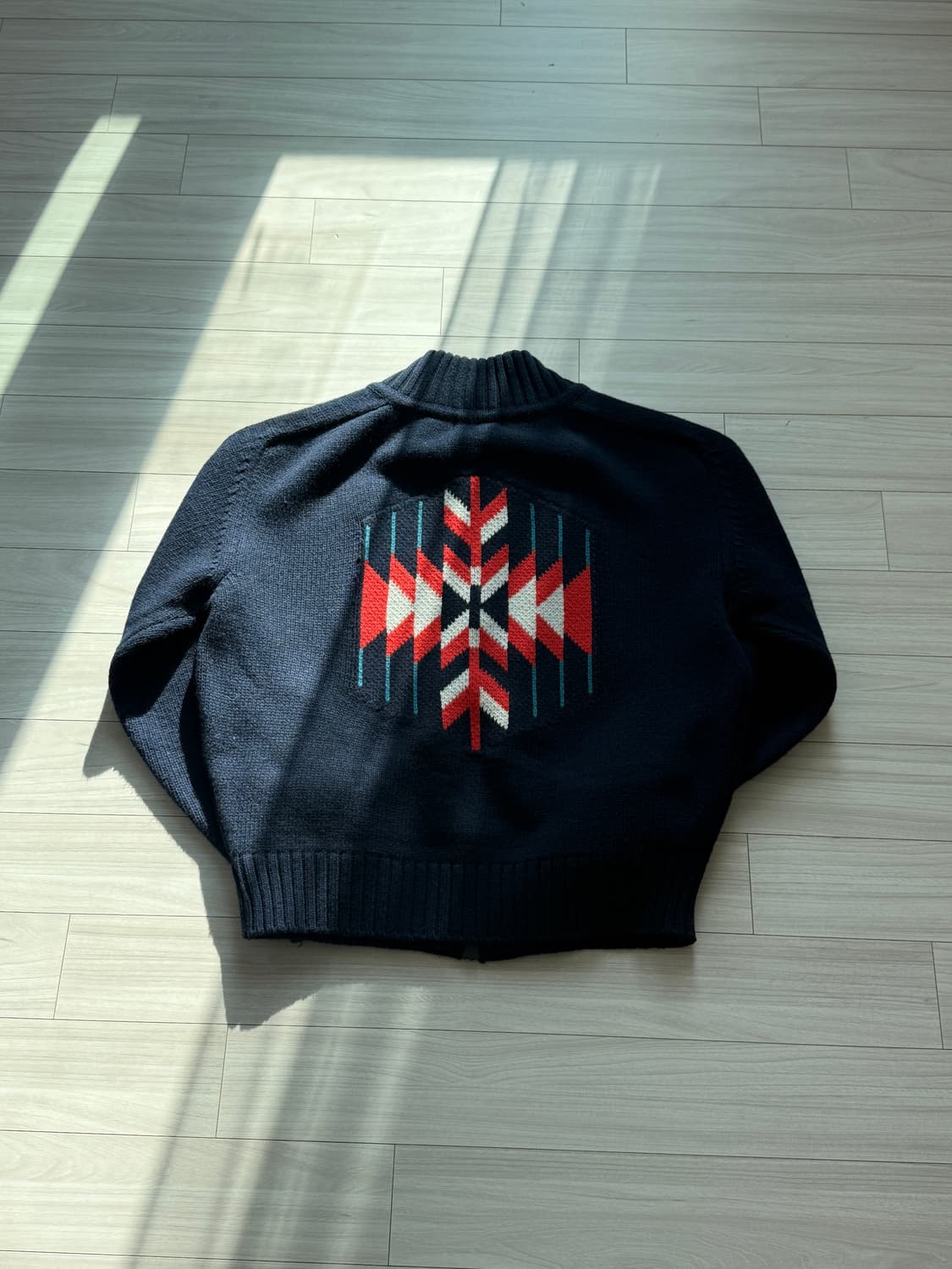 [M-L] 에드워드 맥스 나바호 패턴 울 니트 집업 가디건 3게이지 상품이미지2