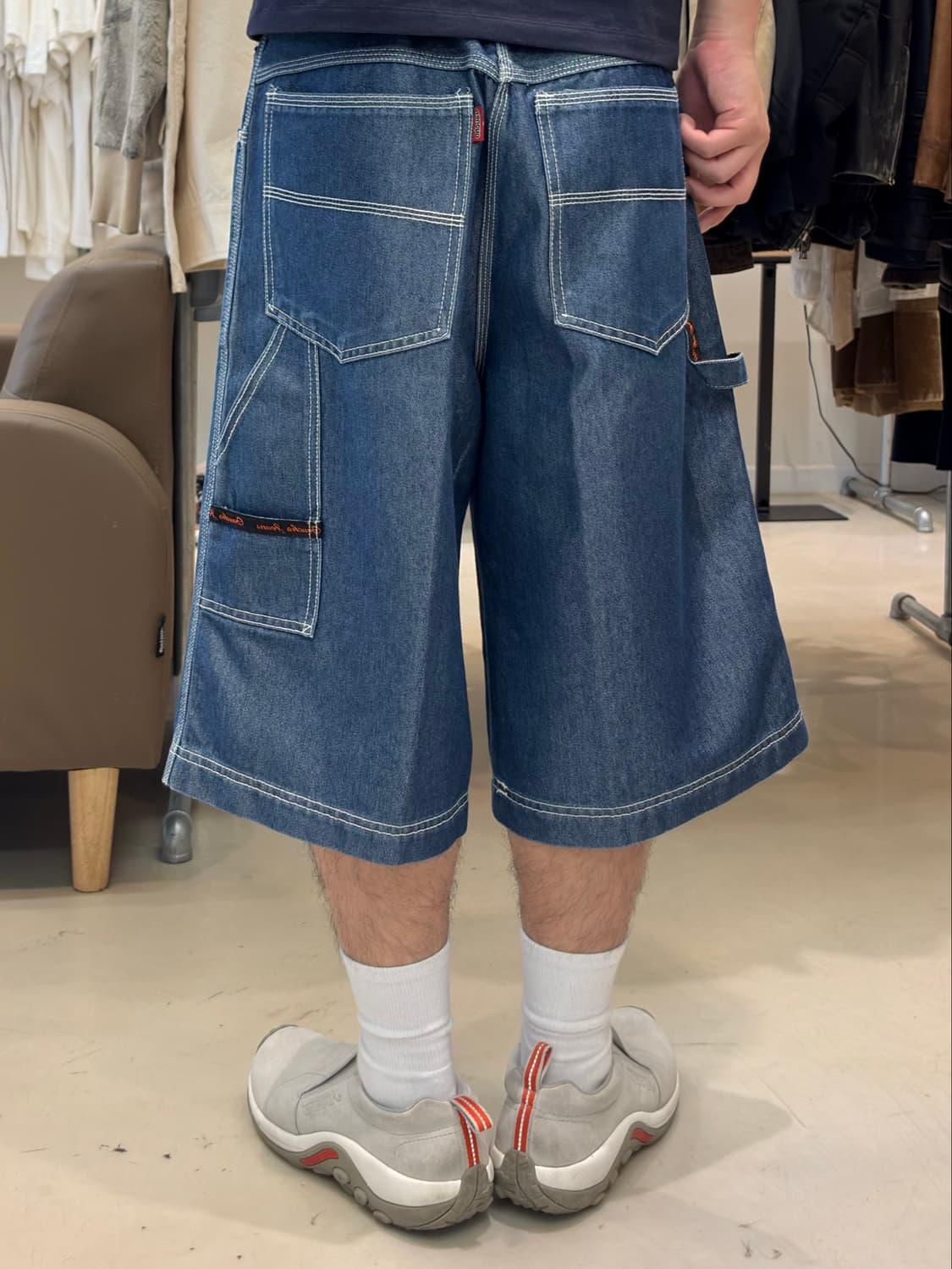 가우초 스티치 카펜터 데님 숏츠 상품이미지9