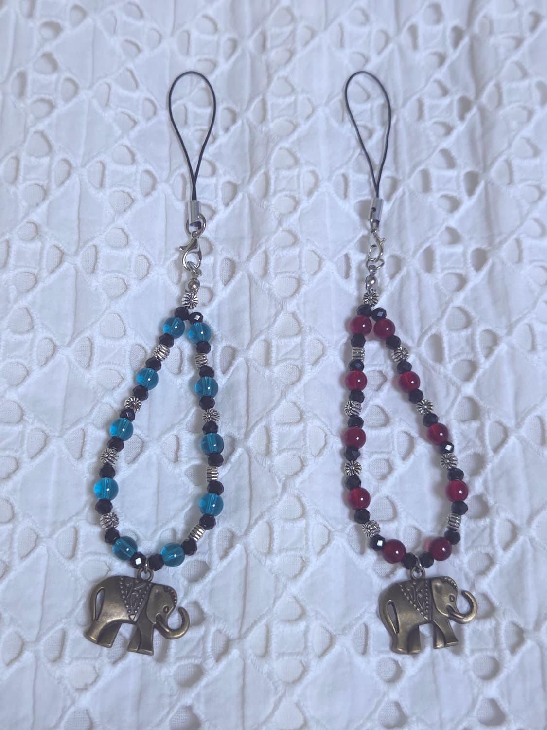 [핸드메이드] 코끼리 핸드폰 줄 키링 (빨강) 상품이미지3