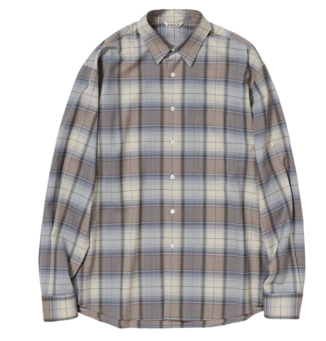 26ss 오라리 울 체크 서츠 블루 그레이 3사이즈 A26SS01LC 상품이미지1