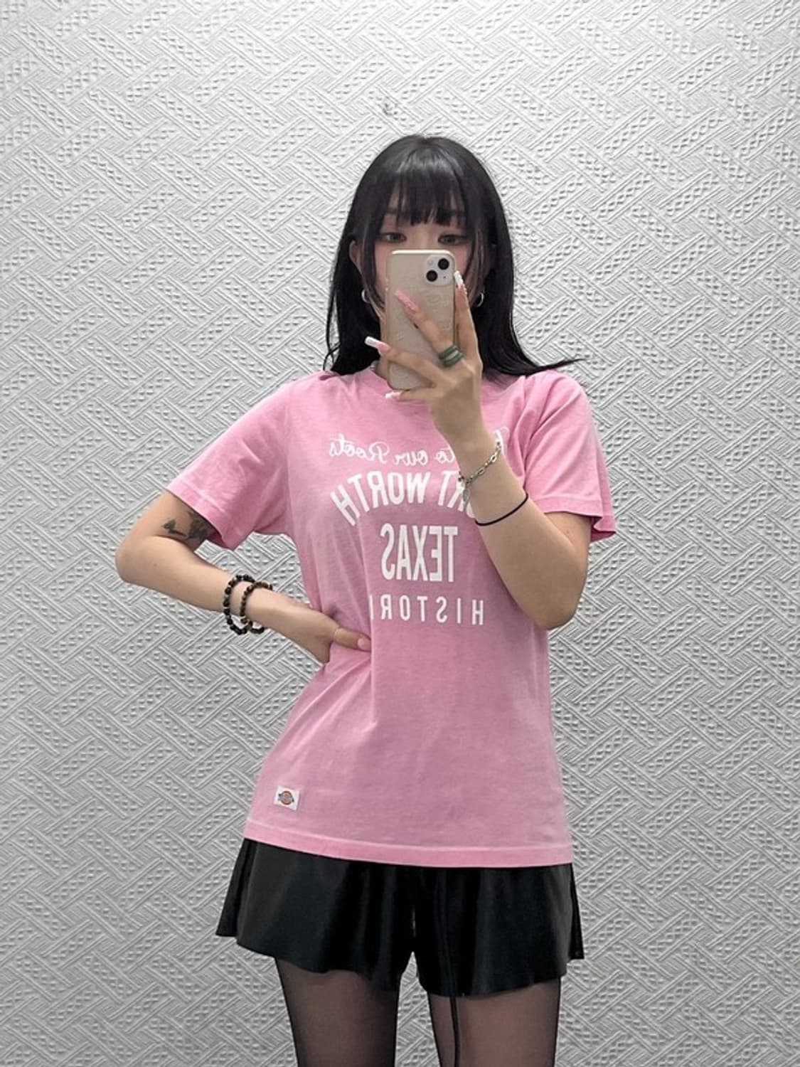 디키즈 Y2K 00's 딸기우유 핑크 레터링 반팔티 L C12476 상품이미지1