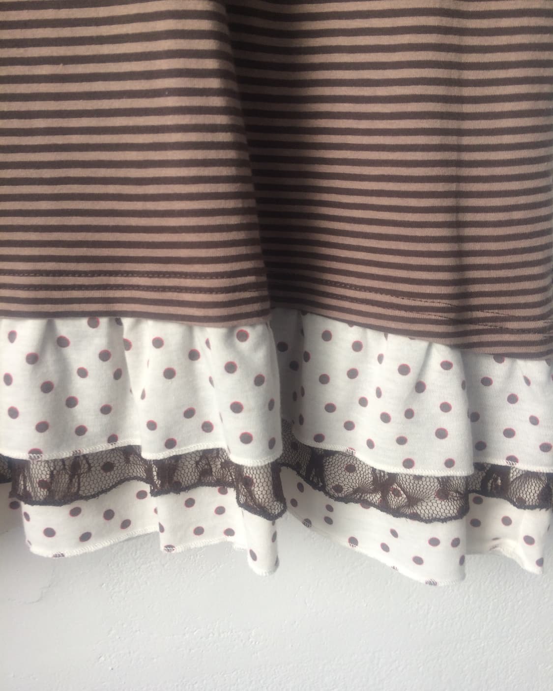 Dot pattern layered lace point stripe pa 상품이미지2