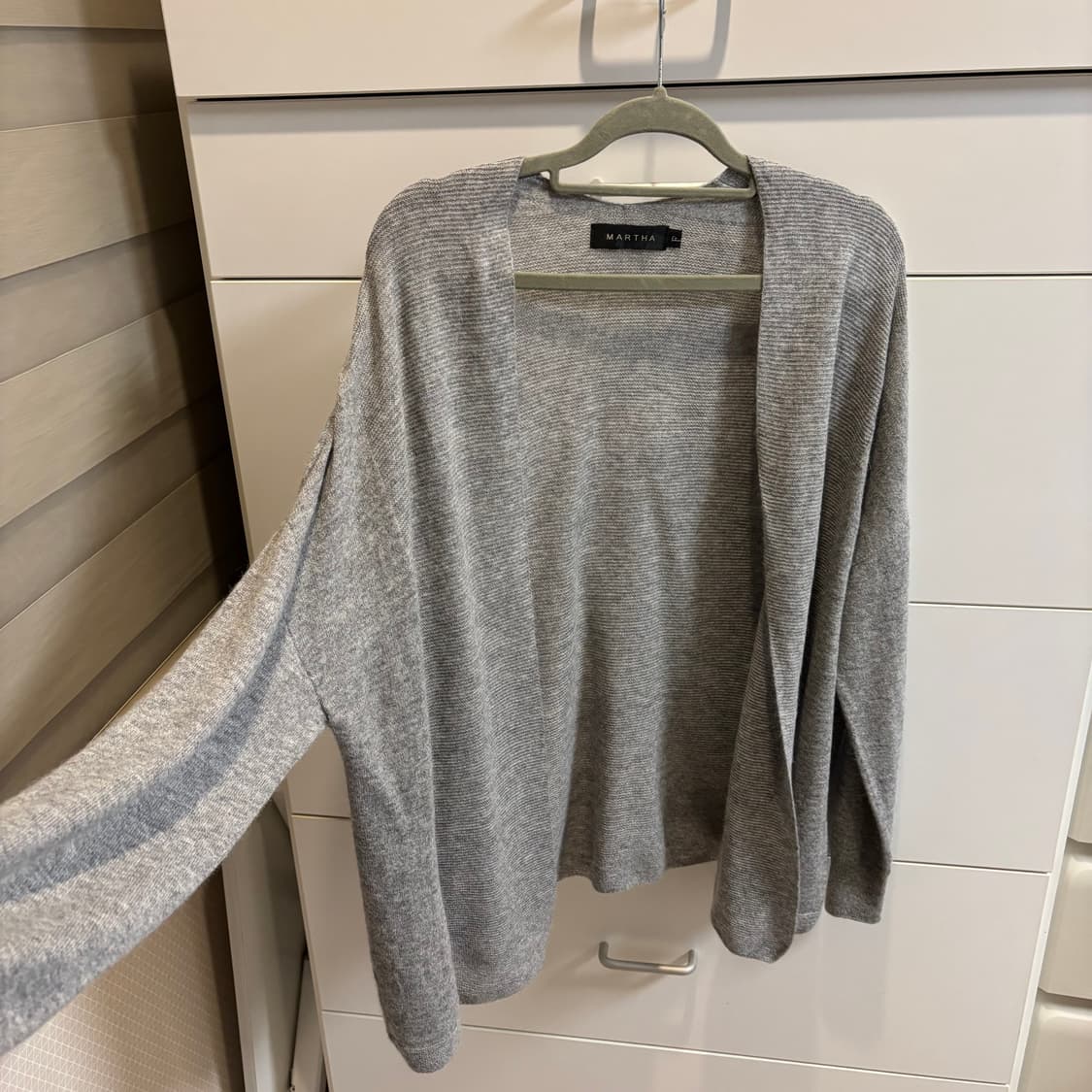 일본제 MARTHA 울혼방 그레이 숄 가디건  상품이미지2