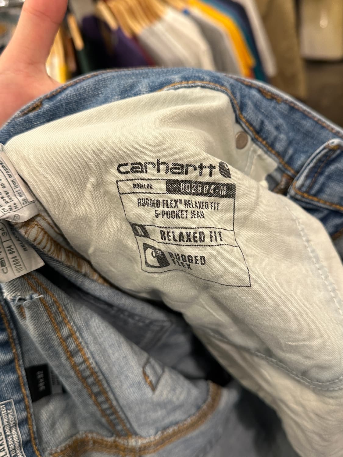 칼하트 러그드 플렉스 릴렉스드핏 데님팬츠 34x32 상품이미지5