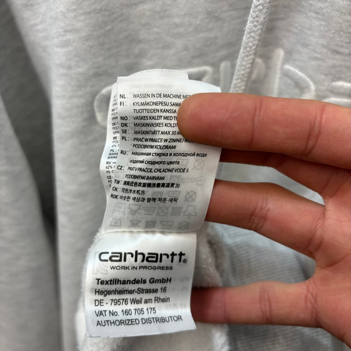 칼하트 WIP 그레이 후드티 L 상품이미지8