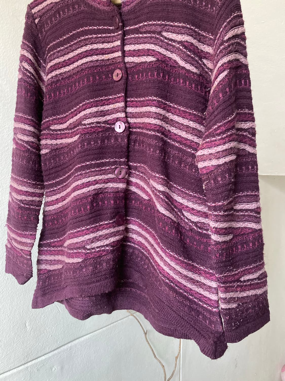 빈티지 모리걸 스트라이프 포도 가디건 상품이미지3