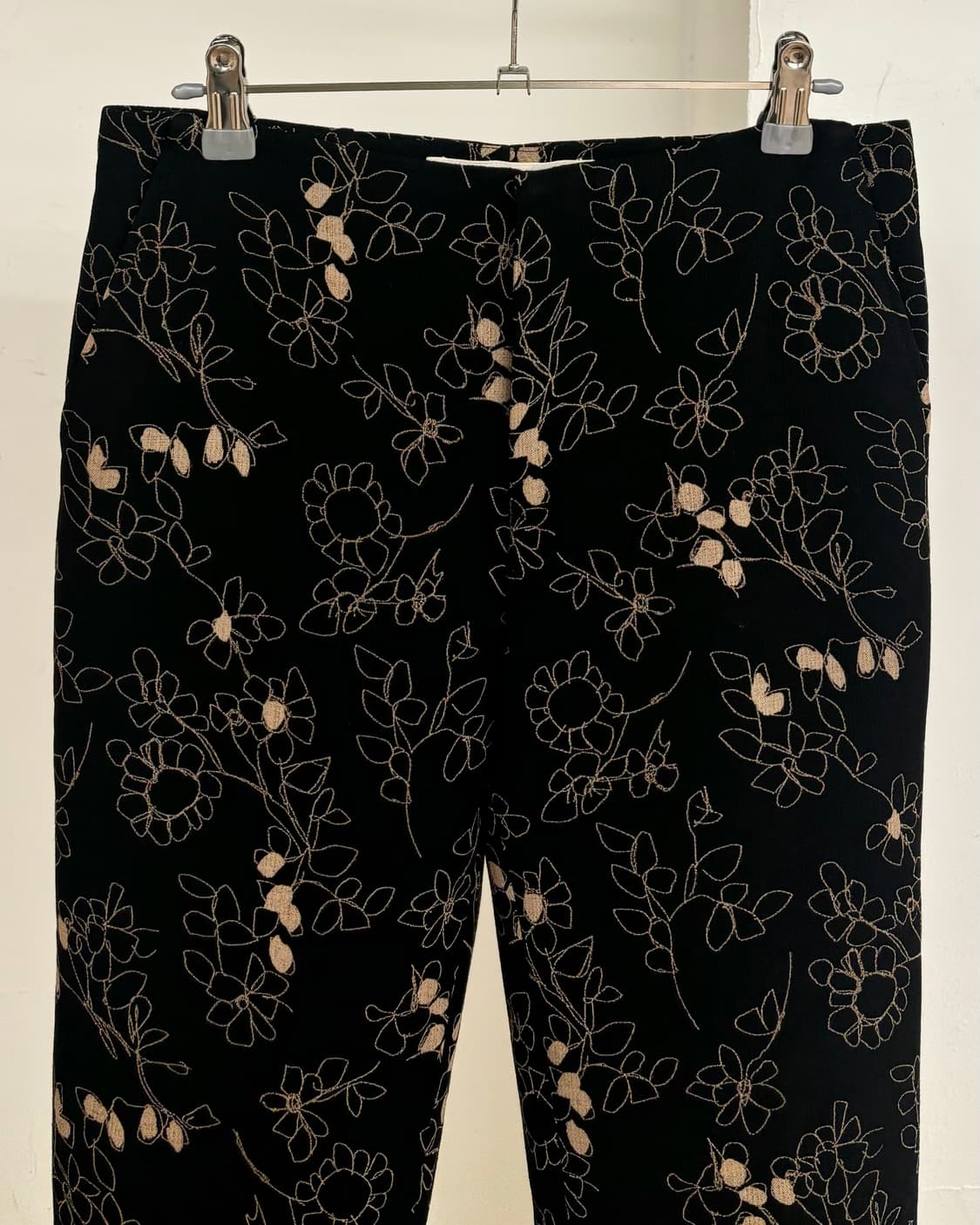 마르니 플로럴 패턴 블랙 코튼 팬츠 상품이미지2