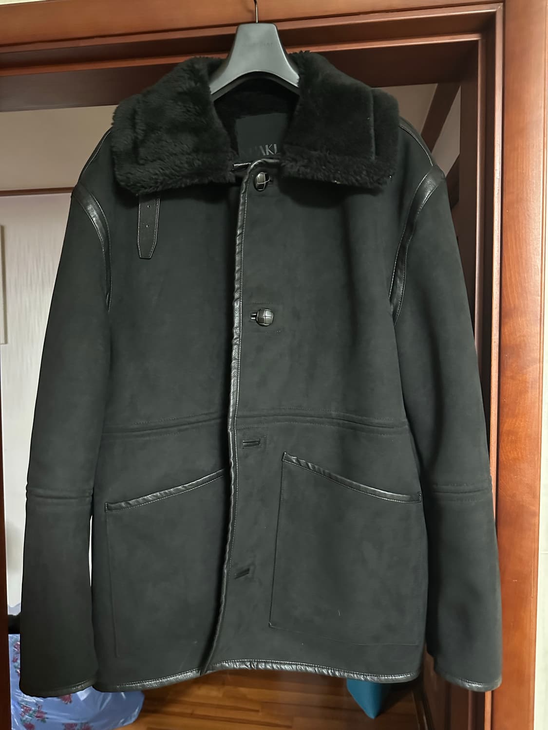 누아클레 NUAKLE 시어링 스웨이드 무스탕 블랙 2번 사이즈 상품이미지1