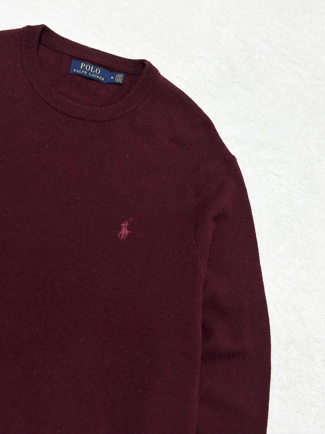폴로 버건디 메리노울 라운드니트 상품이미지6