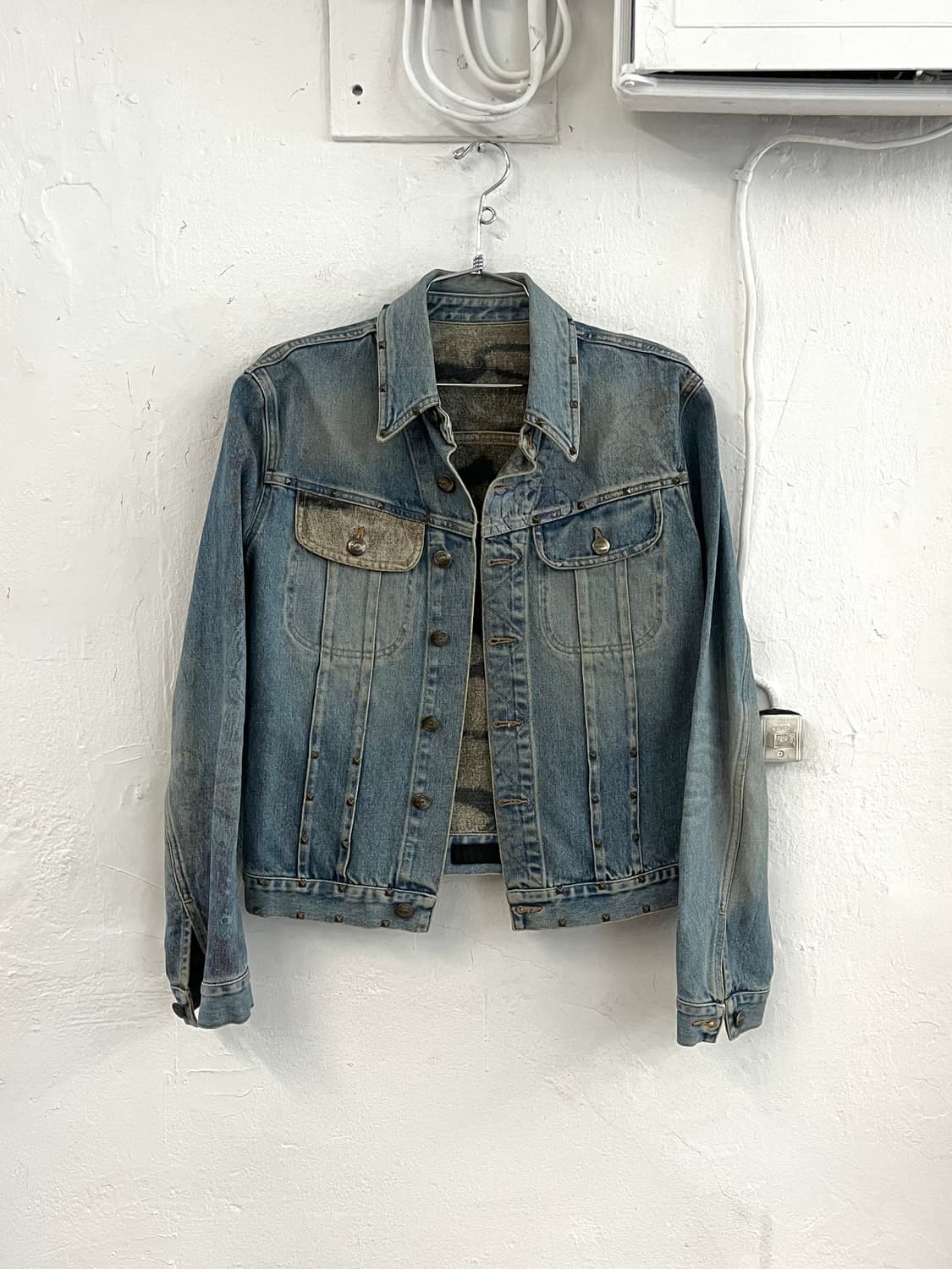 저스트 까발리 2014 컬렉션 스터드 락스타 데님 자켓 상품이미지5